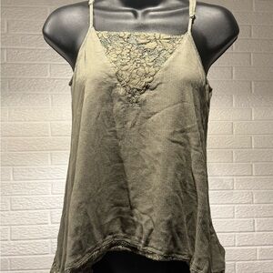 Blue Rain Olive Lace Camisole Top